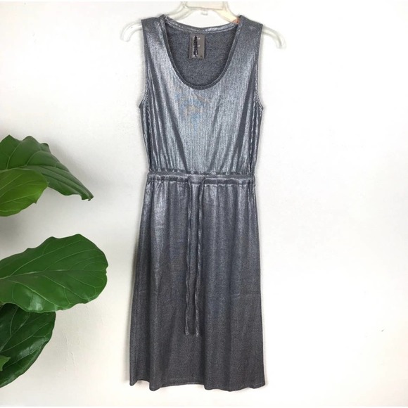 Dolan silver metallic sleeveless dress sz xs - Picture 2 of 6
